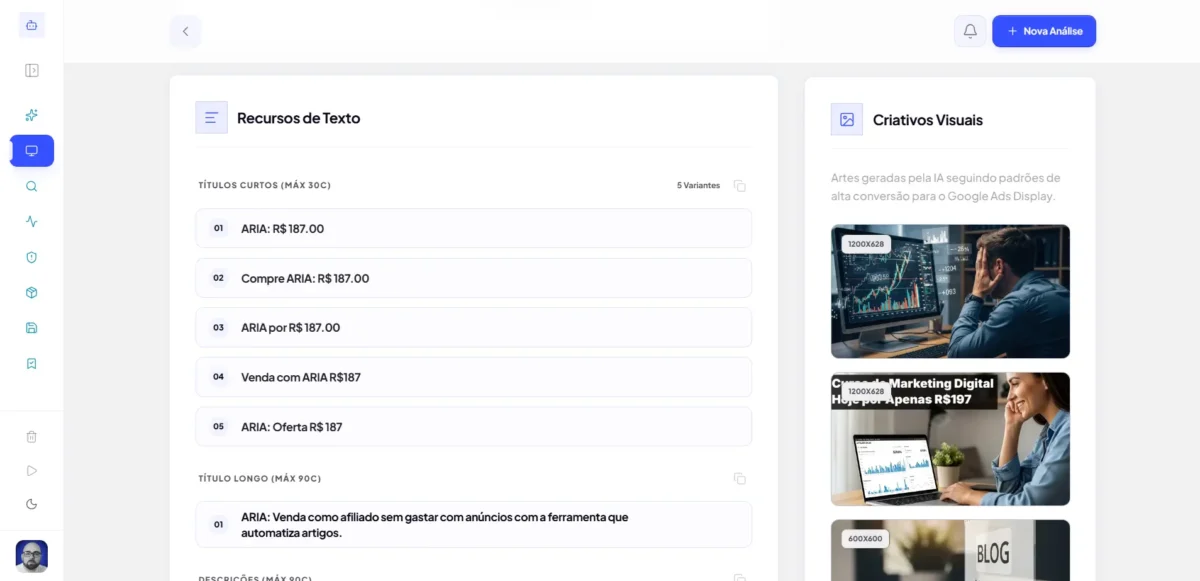 criativos para campanha de rede de display