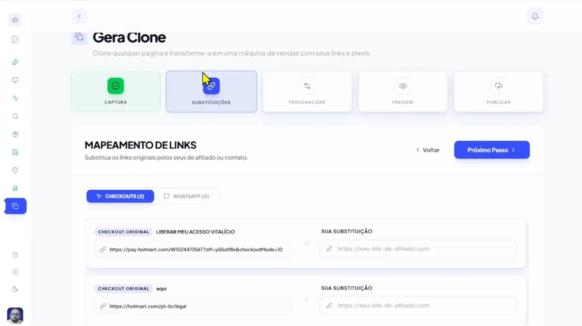 clonar página do produtor