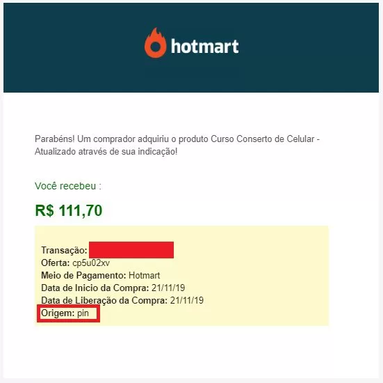 notificação de vendas na hotmart