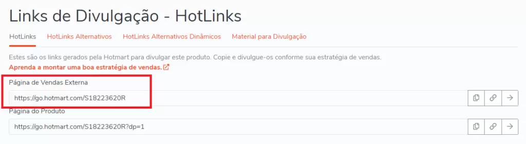 Hotlinks Hotmart