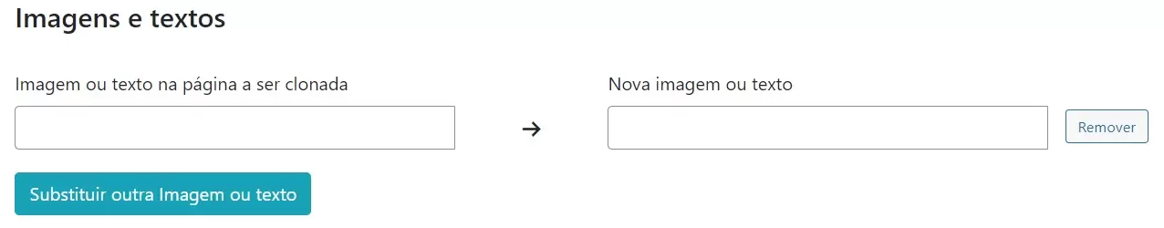 mudar texto na página clonada