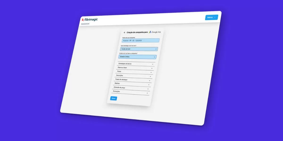 Filtrimagic criador automático de campanhas no Google Ads